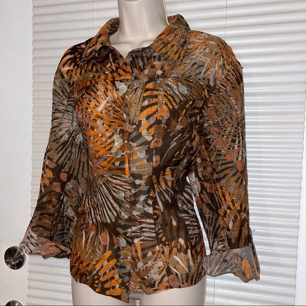 Ruby Rd. Jacket / Blouse Button Down Top - Picture 2 of 8